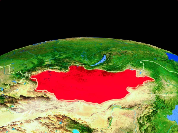 Mongólia Modelo Planeta Terra Com Fronteiras País Superfície Planeta Muito — Fotografia de Stock