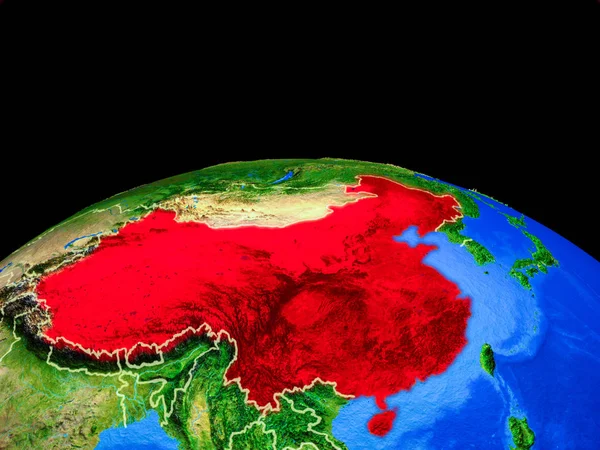 China Modelo Planeta Terra Com Fronteiras País Superfície Planeta Muito — Fotografia de Stock