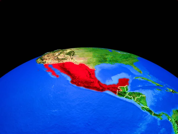 Мексика Модель Планети Земля Кордонами Країни Дуже Детальну Поверхню Планети — стокове фото