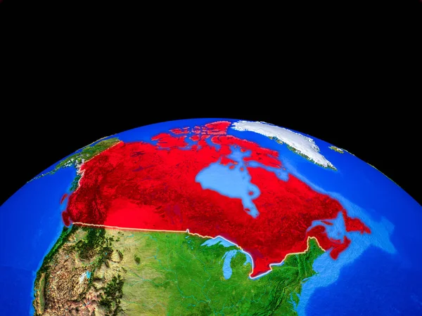 Canadá Modelo Del Planeta Tierra Con Fronteras Nacionales Superficie Planetaria —  Fotos de Stock