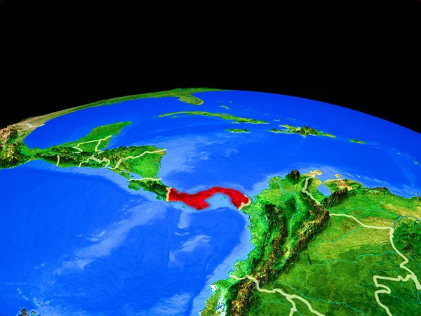 Панама Моделі Планети Земля Кордонами Країни Дуже Докладна Поверхня Планети — стокове фото