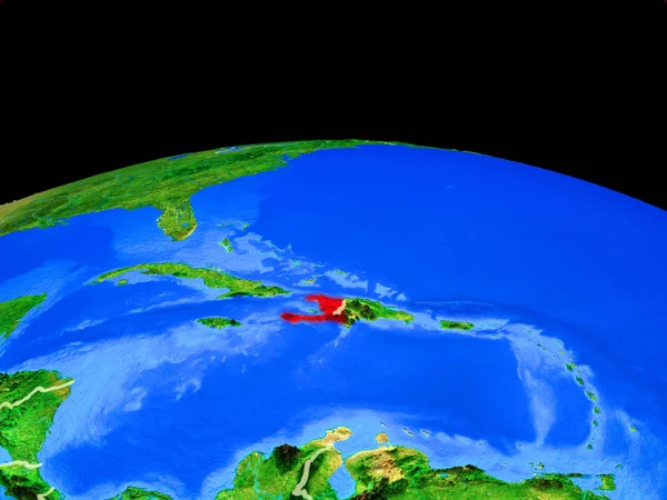 Гаїті Моделі Планети Земля Кордонів Країни Дуже Детальну Поверхню Планети — стокове фото