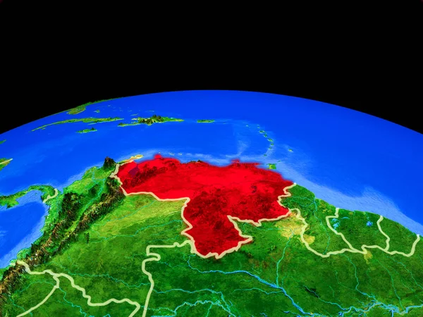 Venezuela Modelo Del Planeta Tierra Con Fronteras Nacionales Superficie Planetaria —  Fotos de Stock