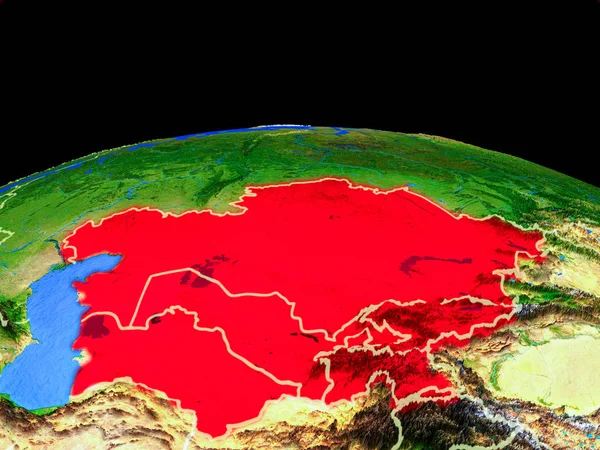 Central Asien Modellera Planet Jord Med Landet Gränsar Och Mycket — Stockfoto