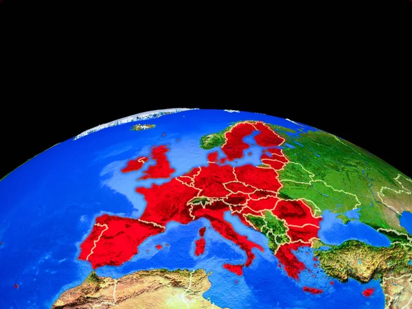 European Union Model Planet Earth Country Borders Very Detailed Planet — Stock Photo, Image