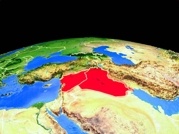 Stato Islamico Sul Modello Del Pianeta Terra Con Confini Nazionali — Foto Stock