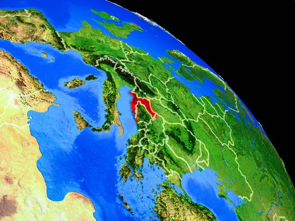 국경과 공간에서 지구에 크로아티아 표면의 미세한 Nasa가 제공하는 이미지의 — 스톡 사진