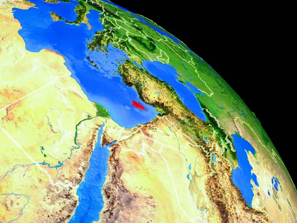 Chipre Planeta Terra Partir Espaço Com Fronteiras País Detalhe Muito — Fotografia de Stock