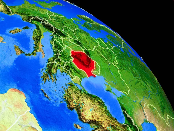 국경과 공간에서 지구에 루마니아 표면의 미세한 Nasa가 제공하는 이미지의 — 스톡 사진