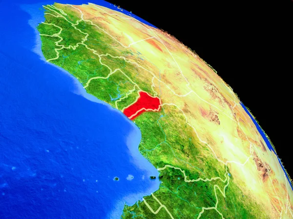 Benin Planet Jord Från Utrymme Med Landet Gränsar Mycket Fina — Stockfoto