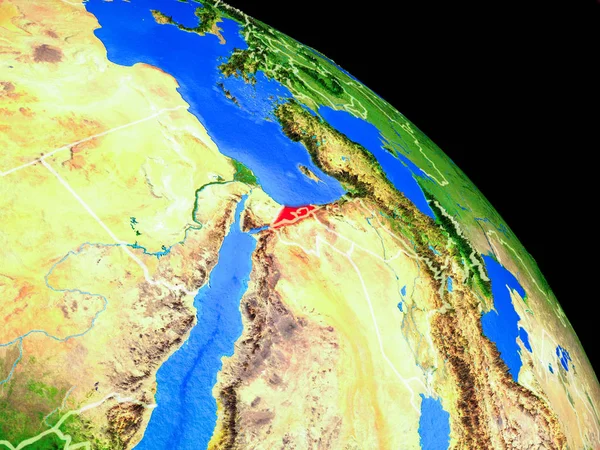 Srail Ülke Sınırları Ile Uzaydan Dünya Gezegeninde Gezegen Yüzeyinin Çok — Stok fotoğraf
