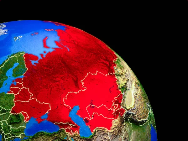 Бывший Советский Союз Планете Земля Космоса Границами Страны Тонкие Детали — стоковое фото