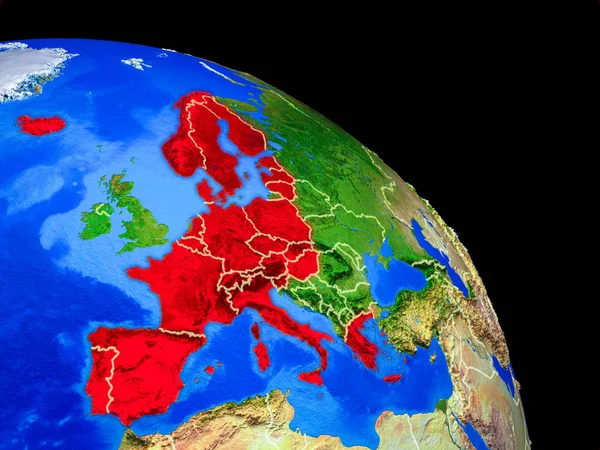 Členové Schengenského Prostoru Planetě Země Prostoru Hranicemi Země Velmi Jemné — Stock fotografie