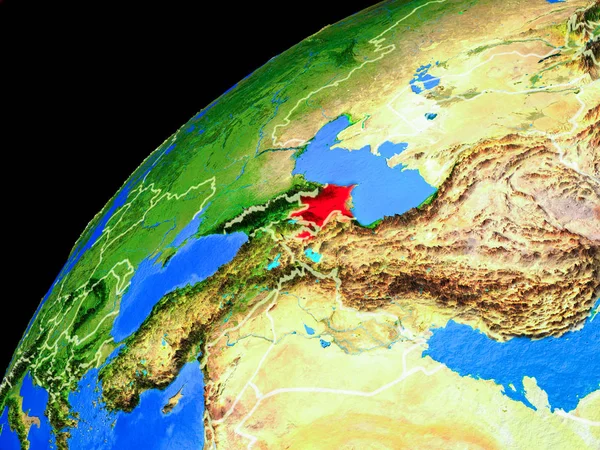 Azerbaijão Espaço Planeta Terra Com Fronteiras País Detalhes Extremamente Elevados — Fotografia de Stock