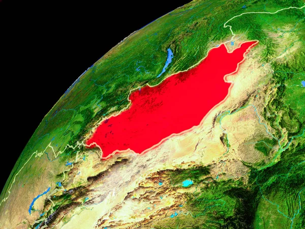 Mongólia Espaço Planeta Terra Com Fronteiras País Detalhes Extremamente Elevados — Fotografia de Stock