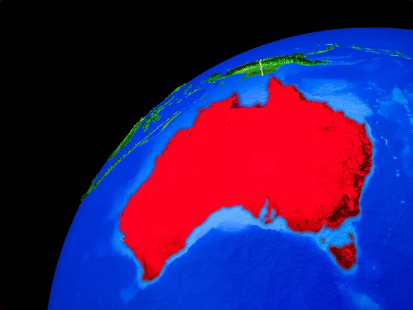 Australië Uit Ruimte Planeet Aarde Met Landsgrenzen Extreem Hoge Detail — Stockfoto