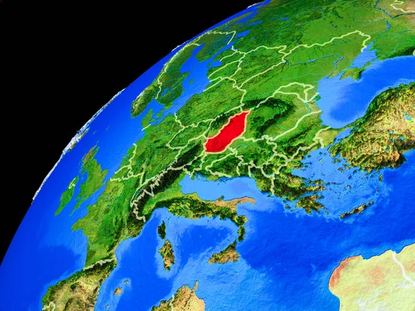 Hungary Space Planet Earth Country Borders Extremely High Detail Planet — Stock Photo, Image