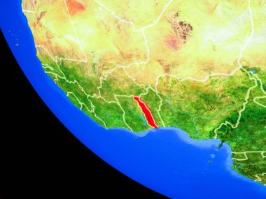 Togo gerçekçi bir model ülke sınırları ve çok detaylı gezegenin yüzeyi ile dünya gezegeni üzerinde. 3D çizim. Nasa tarafından döşenmiş bu görüntü unsurları.