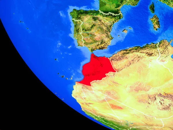 Marrocos Modelo Realista Planeta Terra Com Fronteiras País Superfície Planeta — Fotografia de Stock