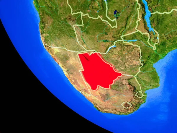 Botswana Realistisk Modell Planeten Jorden Med Landsgränser Och Mycket Detaljerade — Stockfoto