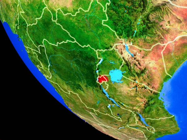 ルワンダ国境と非常に詳細な惑星と地球の現実的なモデル イラスト Nasa から提供されたこのイメージの要素 — ストック写真