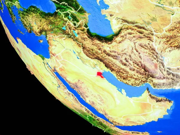 Kuwait Modelo Realista Planeta Terra Com Fronteiras País Superfície Planeta — Fotografia de Stock