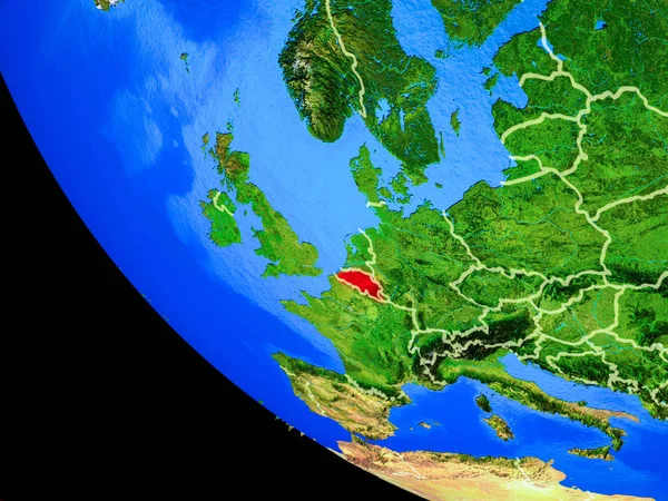 Belgium Realistic Model Planet Earth Country Borders Very Detailed Planet — Stock Photo, Image