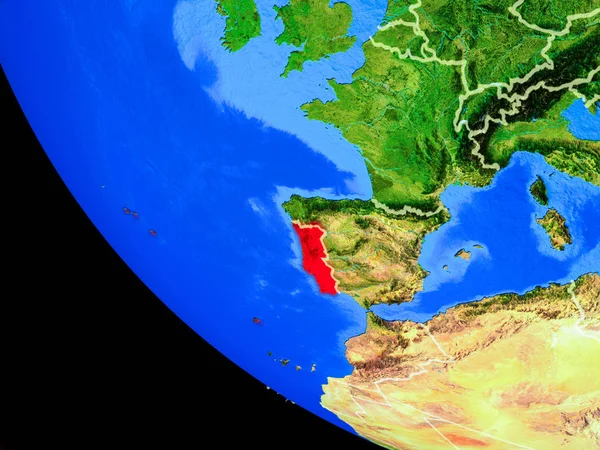 Portugal Modelo Realista Planeta Terra Com Fronteiras País Superfície Planeta — Fotografia de Stock