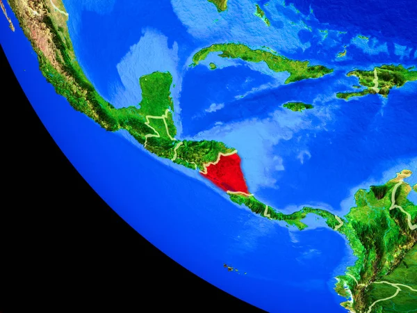Нікарагуа Реалістична Модель Планети Земля Кордони Дуже Детальну Поверхні Планети — стокове фото