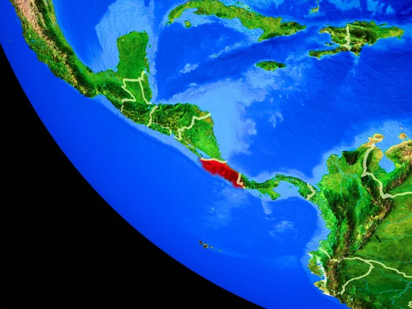 Коста Ріки Реалістична Модель Планети Земля Кордони Дуже Детальну Поверхні — стокове фото