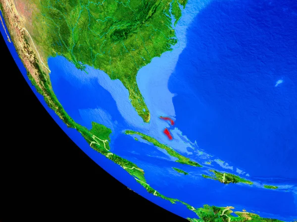 Bahama Realistische Model Van Planeet Aarde Met Landsgrenzen Zeer Gedetailleerde — Stockfoto