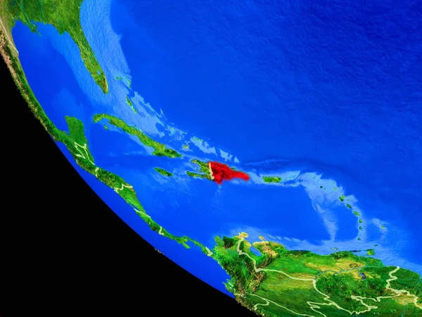 Доминиканская Республика Реалистичной Модели Планеты Земля Границами Страны Детализированной Поверхностью — стоковое фото