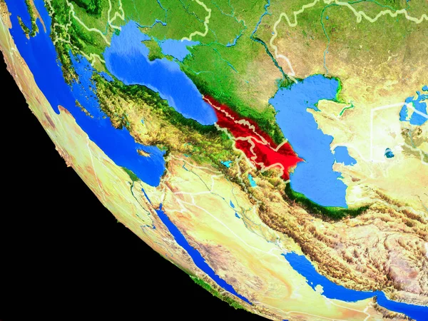 Região Cáucaso Modelo Realista Planeta Terra Com Fronteiras País Superfície — Fotografia de Stock