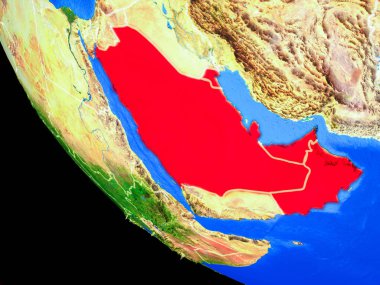 Ccasg ülke ülke sınırları ve çok detaylı gezegenin yüzeyi ile Dünya gezegeninin gerçekçi model üzerinde. 3D çizim. Nasa tarafından döşenmiş bu görüntü unsurları.