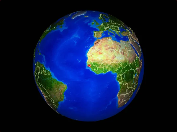 Гвінея Бісау Планеті Планета Земля Кордонами Країни Надзвичайно Докладна Поверхня — стокове фото