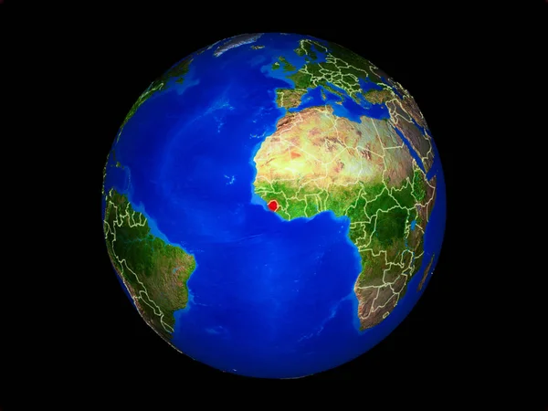 Сьерра Леоне Планете Земля Границами Страны Чрезвычайно Подробная Поверхность Планеты — стоковое фото