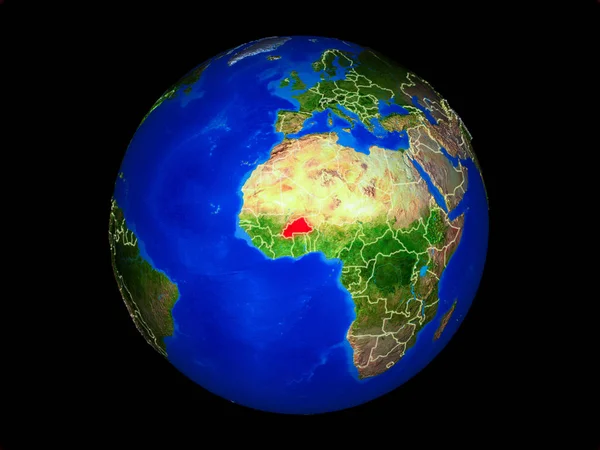 Burkina Faso Auf Dem Planeten Erde Mit Ländergrenzen Extrem Detaillierte — Stockfoto