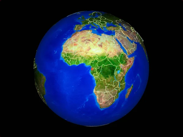 Egyenlítői Guinea Föld Bolygó Bolygó Országhatárokat Rendkívül Részletes Bolygó Felszínén — Stock Fotó