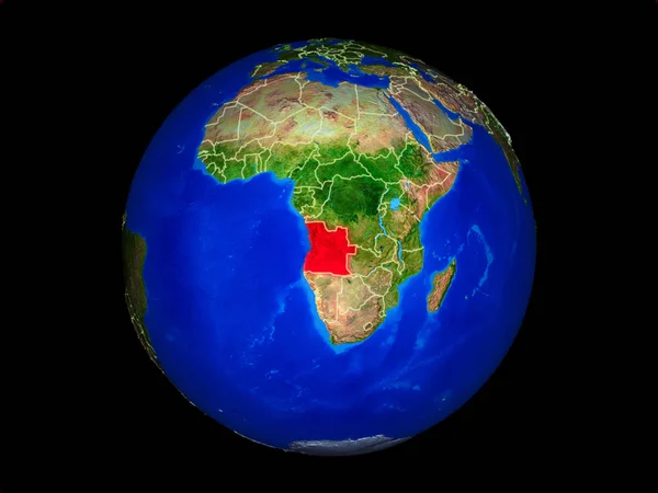 Angola Planeta Terra Com Fronteiras Nacionais Superfície Planeta Extremamente Detalhada — Fotografia de Stock