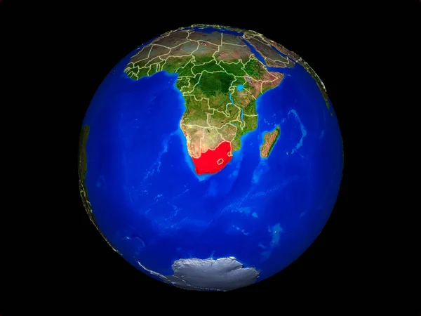 South Africa Planet Planet Earth Country Borders Extremely Detailed Planet — Stock Photo, Image