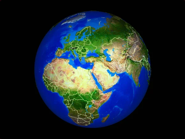 Izrael Planetě Země Hranicemi Země Extrémně Detailní Povrch Planety Ilustrace — Stock fotografie