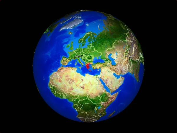 Grecja Planecie Planeta Ziemia Granicami Kraju Niezwykle Szczegółowa Powierzchnia Planety — Zdjęcie stockowe