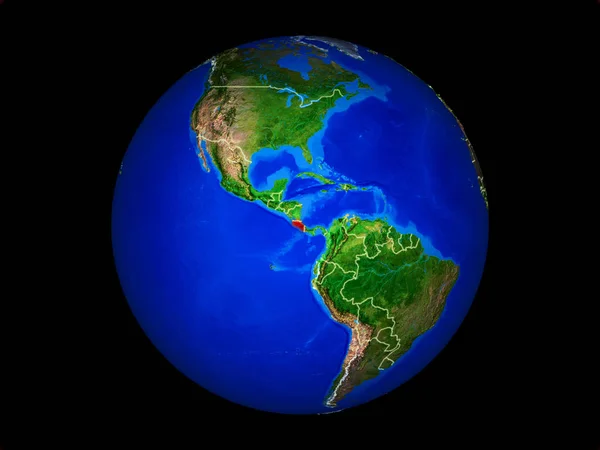 Costa Rica Planeta Terra Com Fronteiras Com País Superfície Planeta — Fotografia de Stock