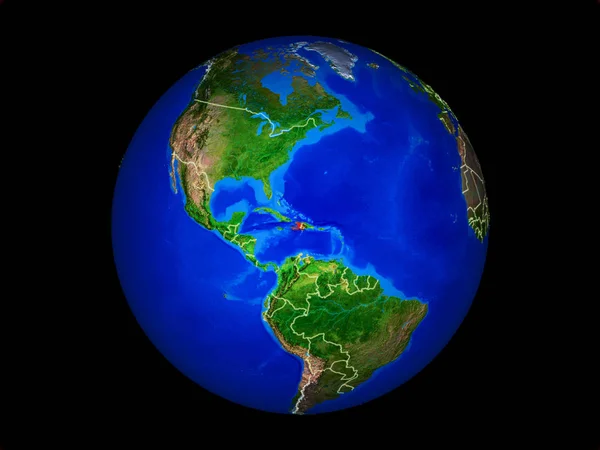 Haiti Planet Planet Earth Country Borders Extremely Detailed Planet Surface — Stock Photo, Image