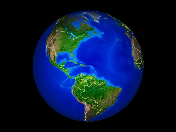 Puerto Rico Planet Planet Earth Country Borders Extremely Detailed Planet — Stock Photo, Image