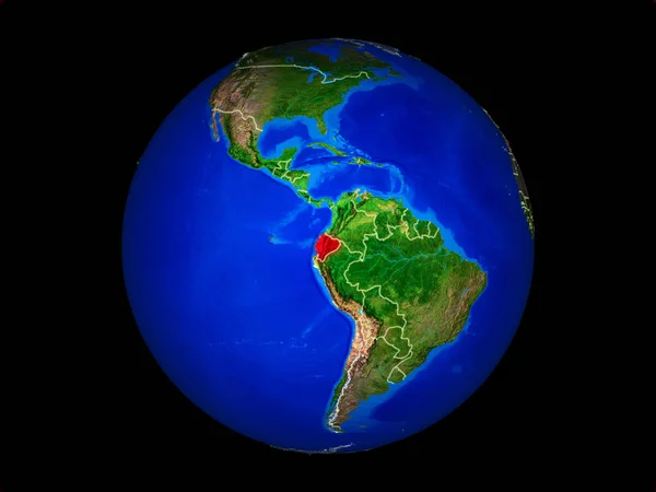 Ecuador Planeet Planeet Aarde Met Landsgrenzen Uiterst Gedetailleerd Planet Oppervlak — Stockfoto