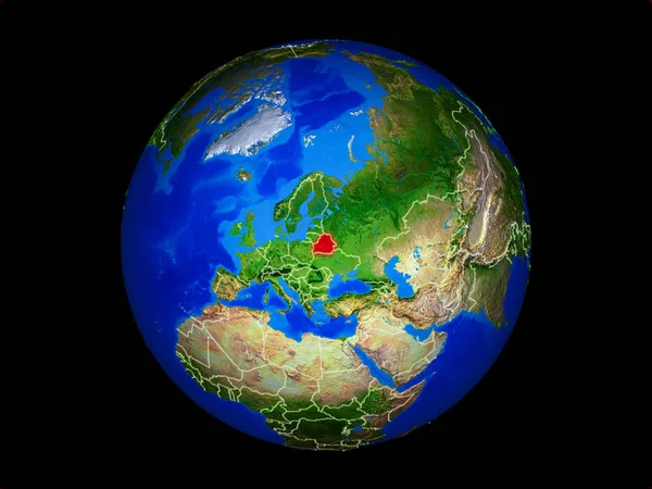 Weißrussland Auf Dem Planeten Erde Mit Ländergrenzen Extrem Detaillierte Planetenoberfläche Stockfoto