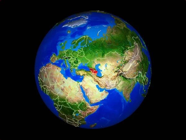 Кавказький Регіон Планеті Планета Земля Межами Країни Надзвичайно Докладна Поверхня — стокове фото