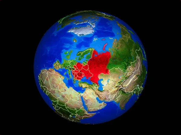 Europa Del Este Planeta Planeta Tierra Con Fronteras Nacionales Superficie —  Fotos de Stock