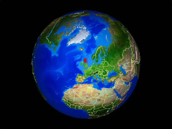 Szkocja Planecie Ziemia Granicami Kraju Niezwykle Szczegółowa Powierzchnia Planety Ilustracji — Zdjęcie stockowe